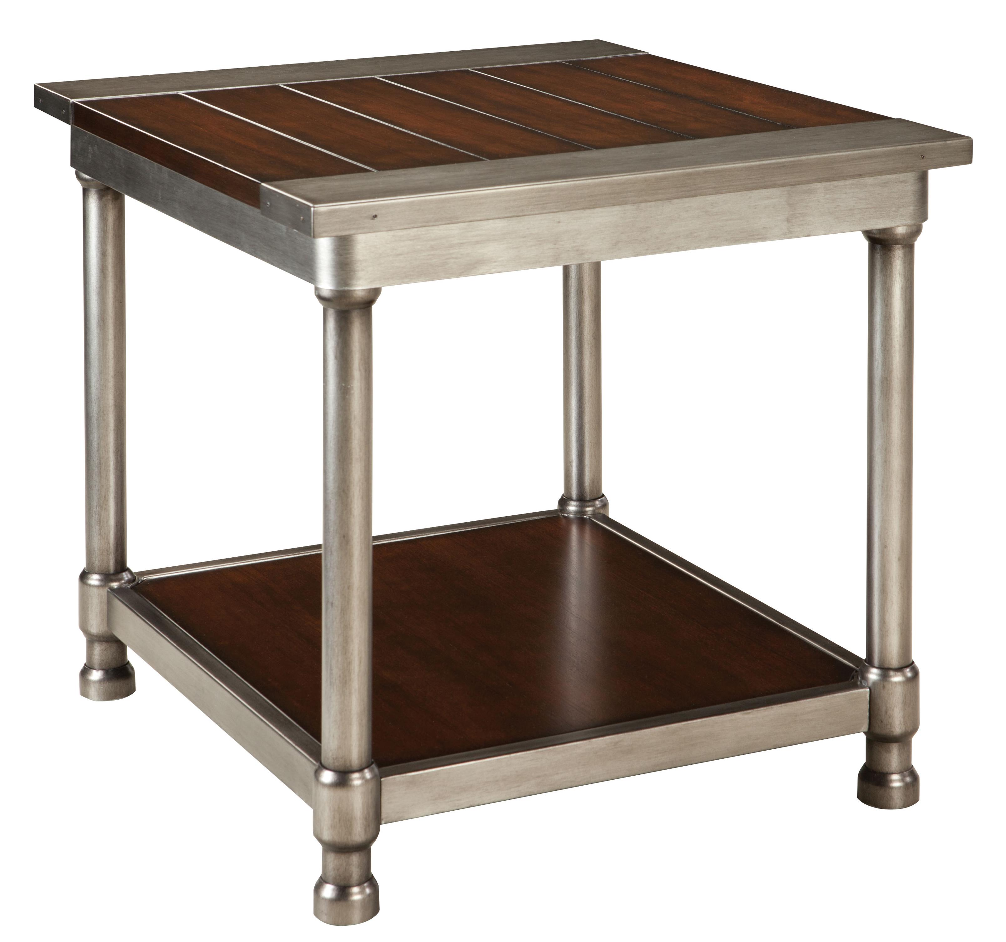 Standard Furniture Hudson 28112 Contemporary Single Shelf End Table with PlankStyle Wood Top